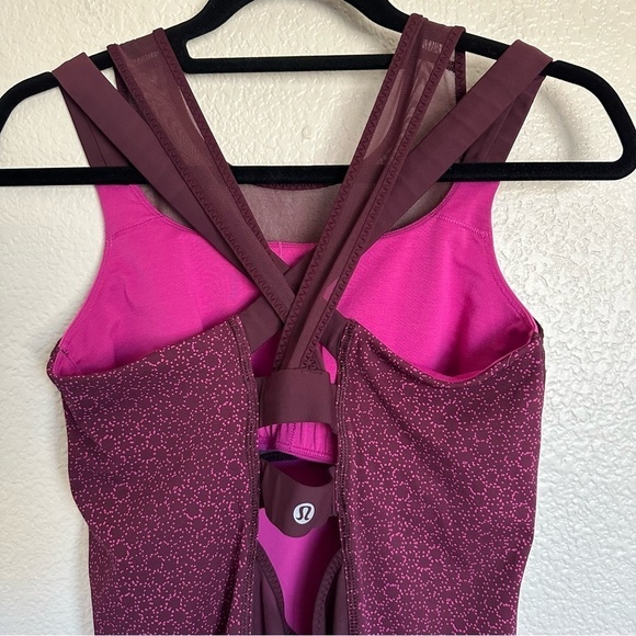 Lululemon Ready Set Sweat Mesh Strappy Cycling Lightweight maroon Tank Top - Picture 7 of 14